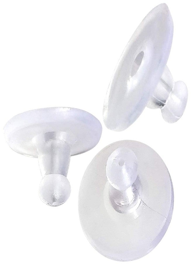 Excellentcrafts Clear Silicone Earring Back Stoppers Findings Stud Earring Plugs for Jewellery Making - 200 Pcs (10mm, Clear White) - Image 3